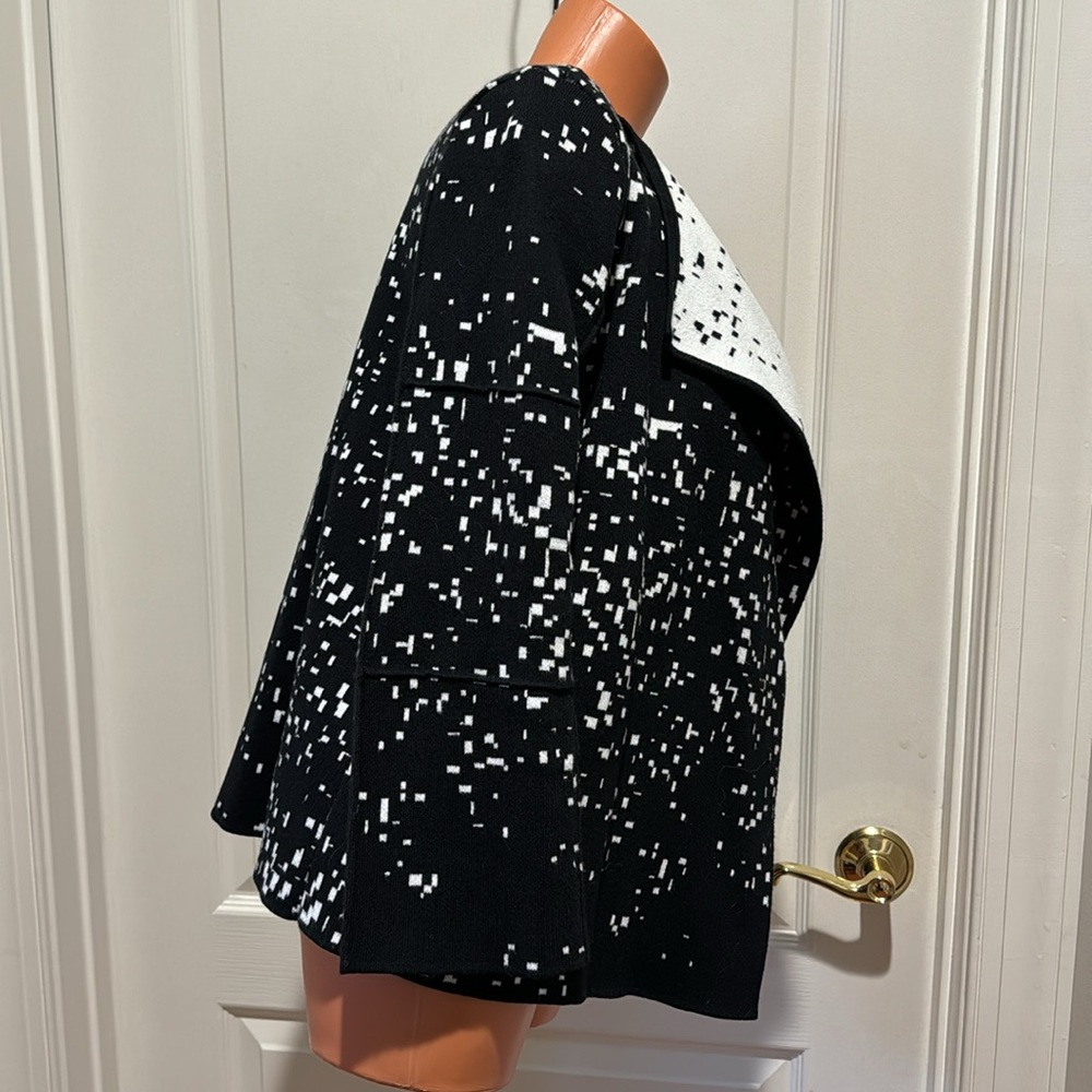 ALFANI Confetti Contrast Open Drape Sweater Cardigan Petite Small PS SP $80 EUC - Picture 6 of 11